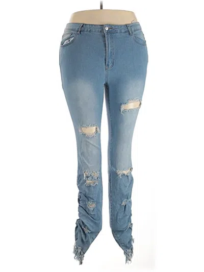 Pre-owned Shein Curve Jeans In Blue