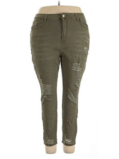 Pre-owned Shein Curve Jeans In Green