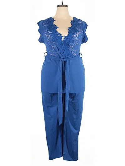 Pre-owned Shein Curve Jumpsuit In Blue