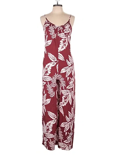 Pre-owned Shein Curve Jumpsuit In Burgundy
