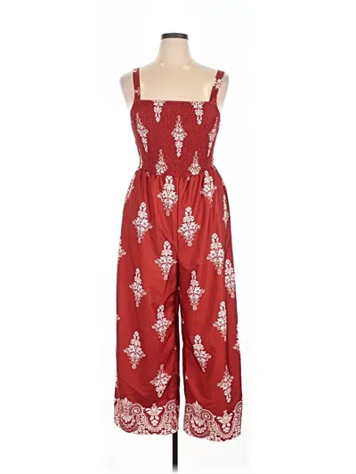 Pre-owned Shein Curve Jumpsuit In Red