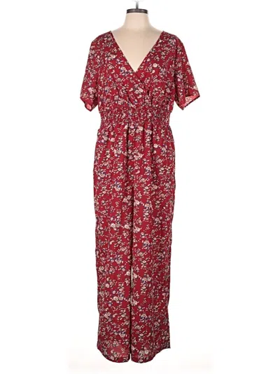 Pre-owned Shein Curve Jumpsuit In Red