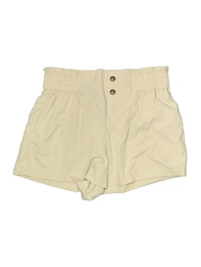 Pre-owned Shein Curve Khaki Shorts In Ivory