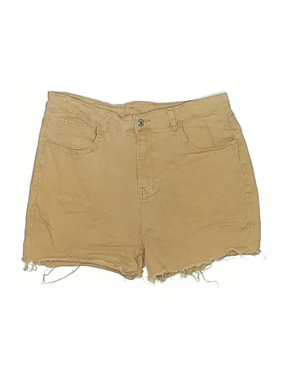 Pre-owned Shein Curve Khaki Shorts In Tan