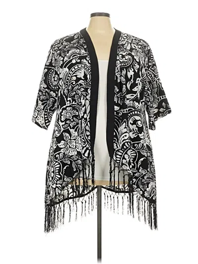 Pre-owned Shein Curve Kimono In Black