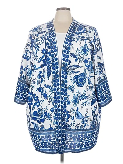 Pre-owned Shein Curve Kimono In Blue