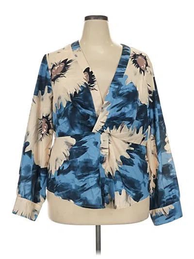 Pre-owned Shein Curve Kimono In Blue