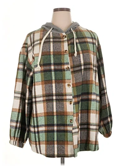 Pre-owned Shein Curve Kimono In Green