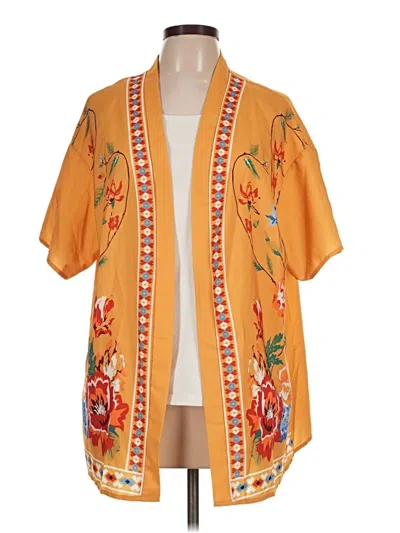Pre-owned Shein Curve Kimono In Orange