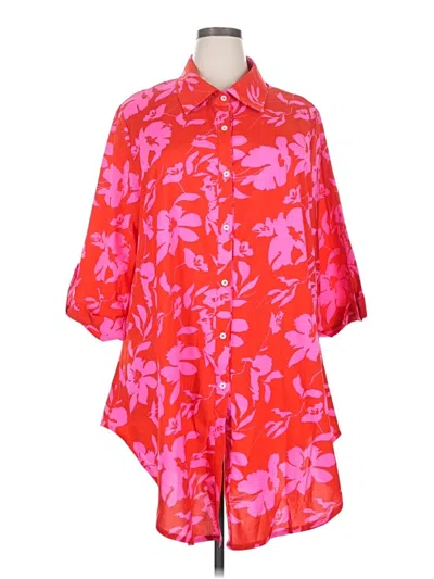 Pre-owned Shein Curve Kimono In Pink