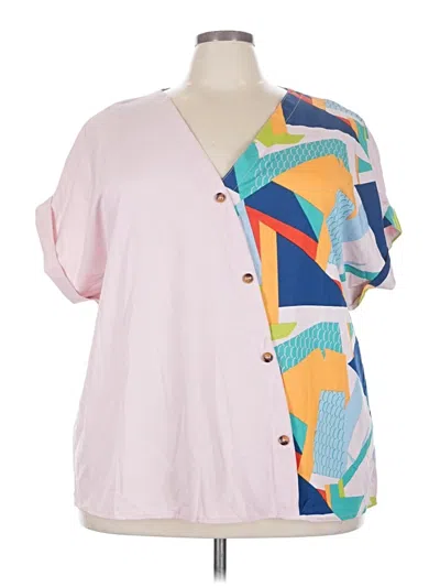 Pre-owned Shein Curve Kimono In Pink