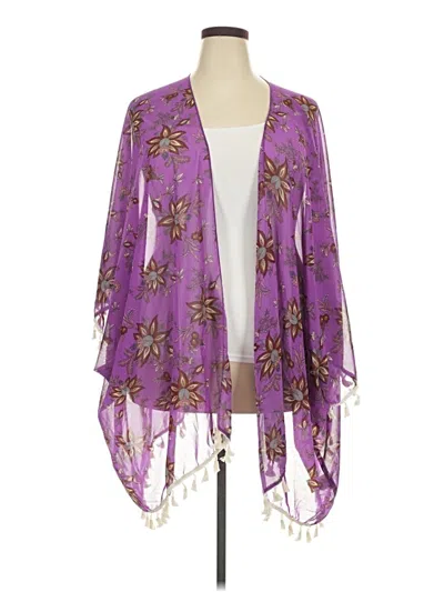 Pre-owned Shein Curve Kimono In Purple
