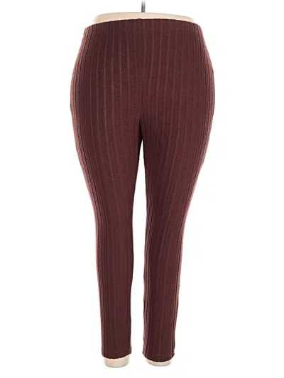 Pre-owned Shein Curve Leggings In Burgundy