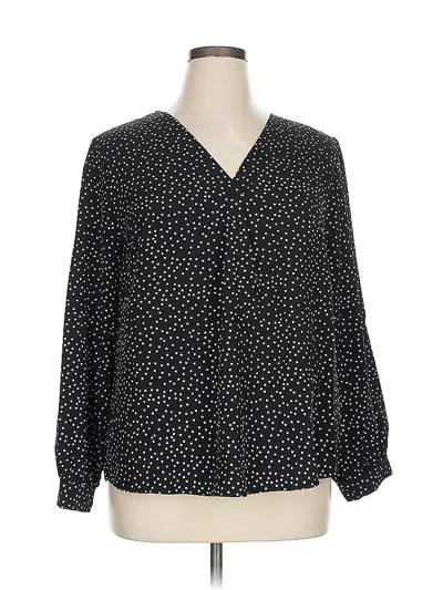 Pre-owned Shein Curve Long Sleeve Blouse In Black