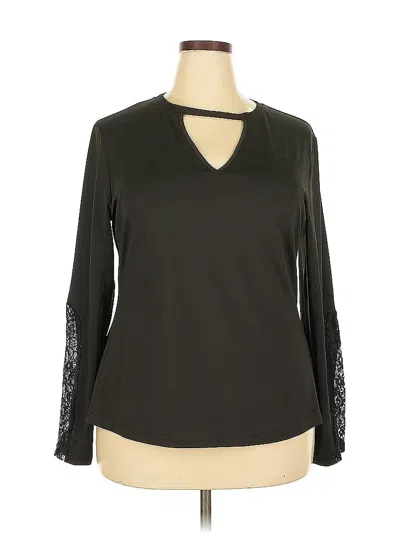 Pre-owned Shein Curve Long Sleeve Blouse In Black