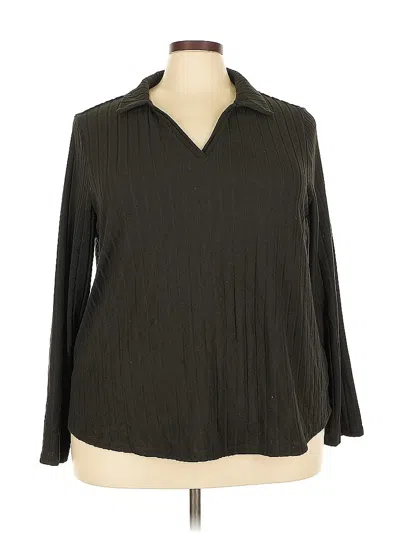 Pre-owned Shein Curve Long Sleeve Blouse In Black