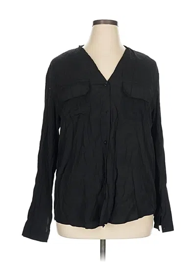 Pre-owned Shein Curve Long Sleeve Blouse In Black