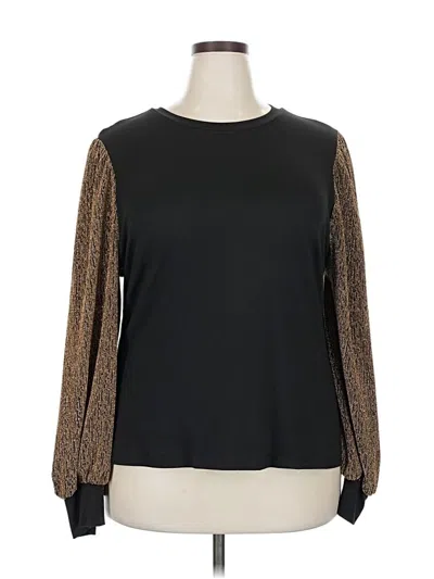 Pre-owned Shein Curve Long Sleeve Blouse In Black