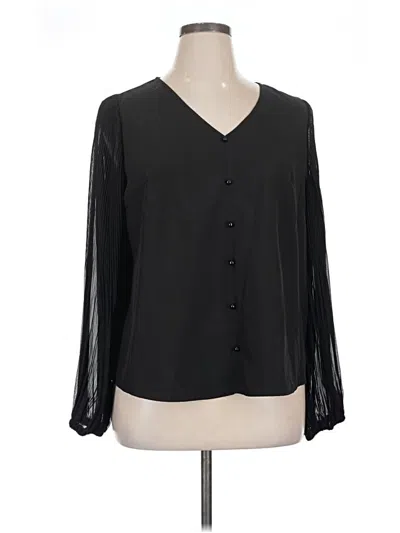 Pre-owned Shein Curve Long Sleeve Blouse In Black