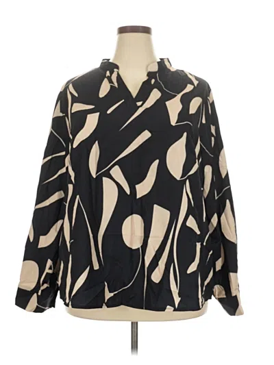 Pre-owned Shein Curve Long Sleeve Blouse In Black