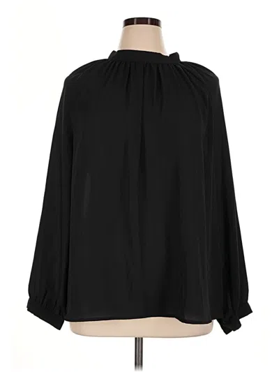 Pre-owned Shein Curve Long Sleeve Blouse In Black