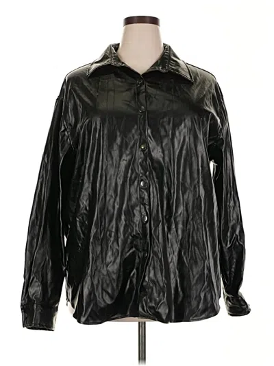 Pre-owned Shein Curve Long Sleeve Blouse In Black