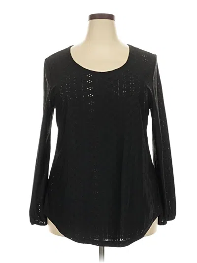 Pre-owned Shein Curve Long Sleeve Blouse In Black
