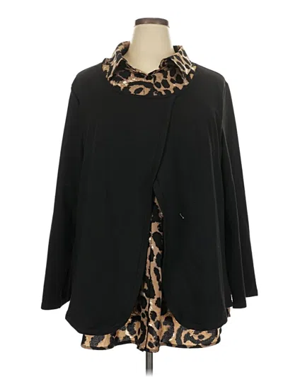 Pre-owned Shein Curve Long Sleeve Blouse In Black
