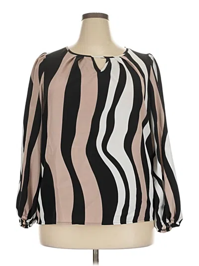 Pre-owned Shein Curve Long Sleeve Blouse In Black
