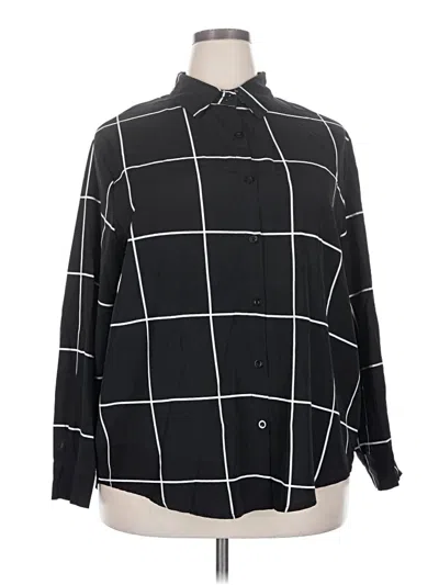 Pre-owned Shein Curve Long Sleeve Blouse In Black