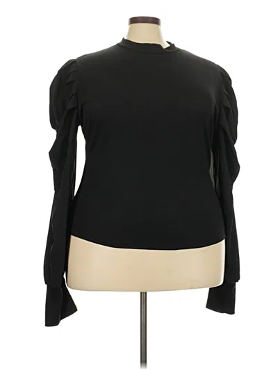 Pre-owned Shein Curve Long Sleeve Blouse In Black