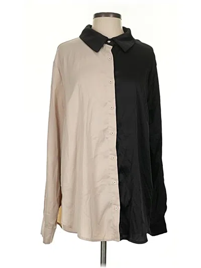 Pre-owned Shein Curve Long Sleeve Blouse In Black