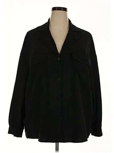 Pre-owned Shein Curve Long Sleeve Blouse In Black