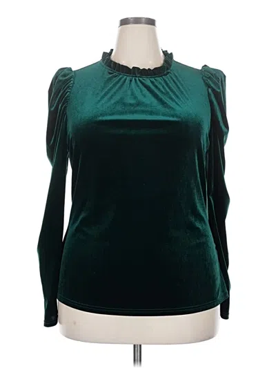 Pre-owned Shein Curve Long Sleeve Blouse In Blue