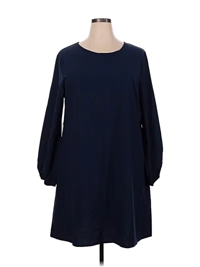 Pre-owned Shein Curve Long Sleeve Blouse In Blue