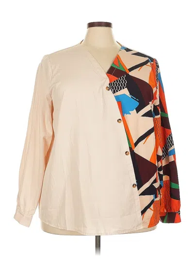 Pre-owned Shein Curve Long Sleeve Blouse In Brown