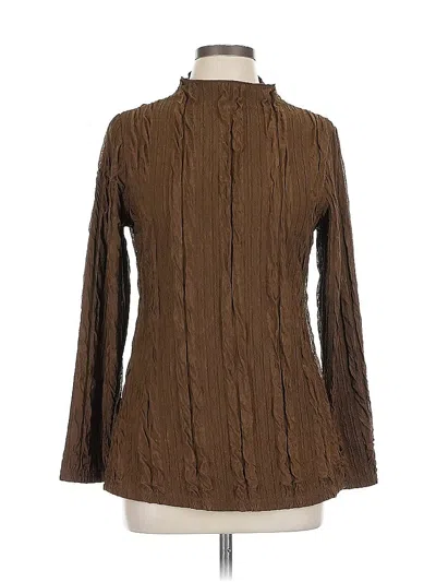Pre-owned Shein Curve Long Sleeve Blouse In Brown