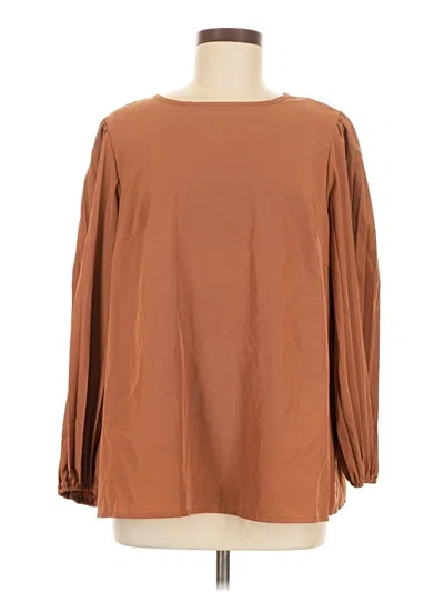 Pre-owned Shein Curve Long Sleeve Blouse In Brown