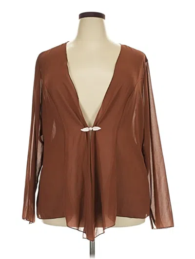 Pre-owned Shein Curve Long Sleeve Blouse In Brown