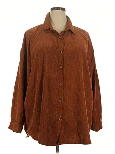 Pre-owned Shein Curve Long Sleeve Blouse In Brown