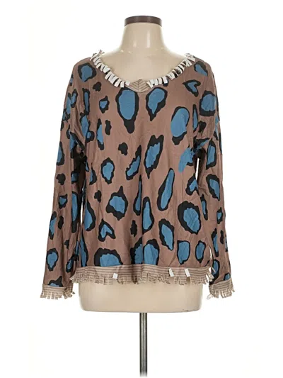 Pre-owned Shein Curve Long Sleeve Blouse In Brown