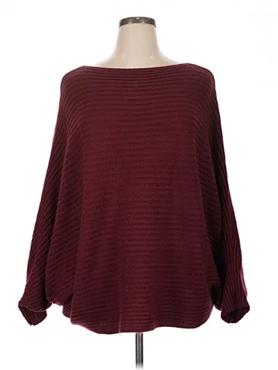 Pre-owned Shein Curve Long Sleeve Blouse In Burgundy