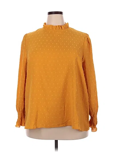 Pre-owned Shein Curve Long Sleeve Blouse In Gold