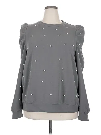 Pre-owned Shein Curve Long Sleeve Blouse In Gray