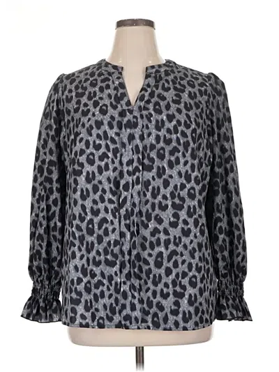 Pre-owned Shein Curve Long Sleeve Blouse In Gray