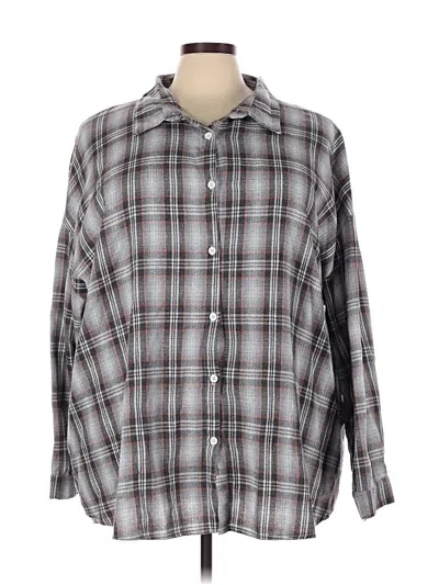 Pre-owned Shein Curve Long Sleeve Blouse In Gray