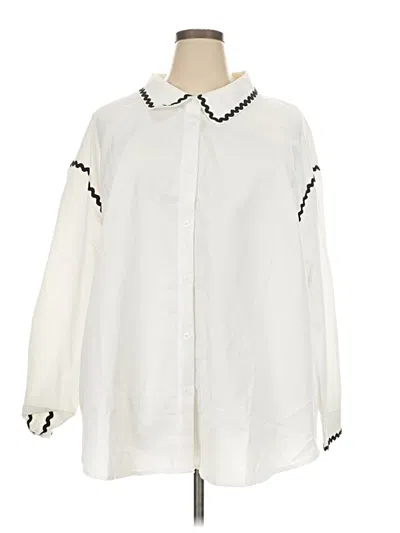 Pre-owned Shein Curve Long Sleeve Blouse In Ivory