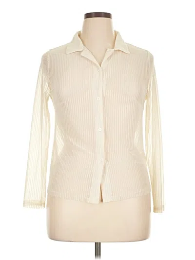 Pre-owned Shein Curve Long Sleeve Blouse In Ivory