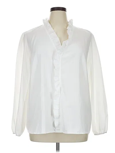 Pre-owned Shein Curve Long Sleeve Blouse In Ivory