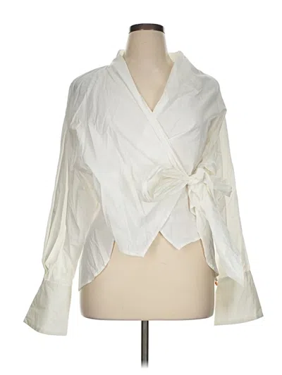 Pre-owned Shein Curve Long Sleeve Blouse In Ivory